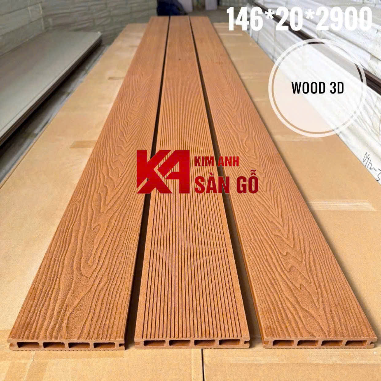 Sàn Gỗ Nhựa Lỗ Vuông 3D HK-04 20mm
